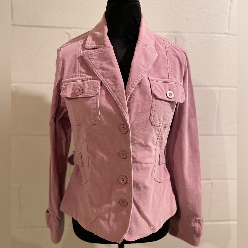 Live A Little lilac fine gauge cotton corduroy blazer jacket. Size M.